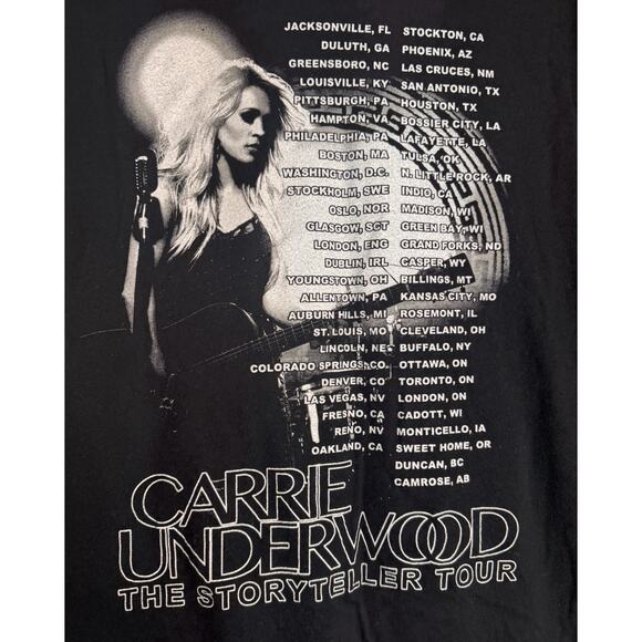 Carrie Underwood Unisex XXL The Storyteller Tour 2016 Black Tee Concert Shirt - Picture 4 of 6